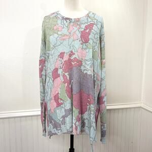 Show Me Your Mumu Size S Bonfire Sweater World Tour Knit Pastel Globe Map FLAW